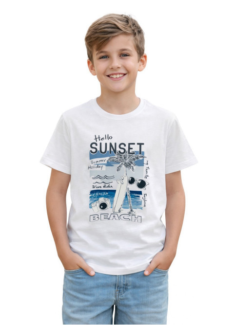 Дитяча футболка з принтом Hello sunset бавовняна | Наталюкс 12-3802